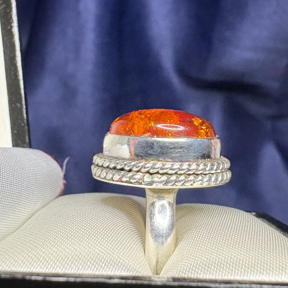 Ring Baltic Amber 925 Sterling Silver Genuine Gemstone - Picture 4 of 6